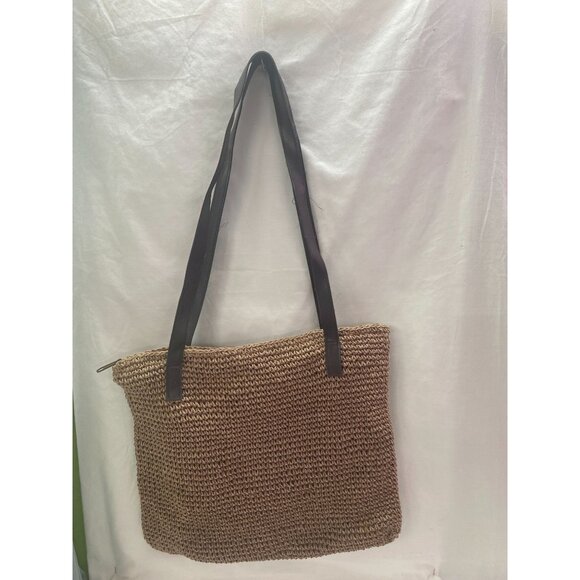 Large Bohemian Fashion Straw Woven Beige Double Handle Shoulder Bag - Picture 1 of 4